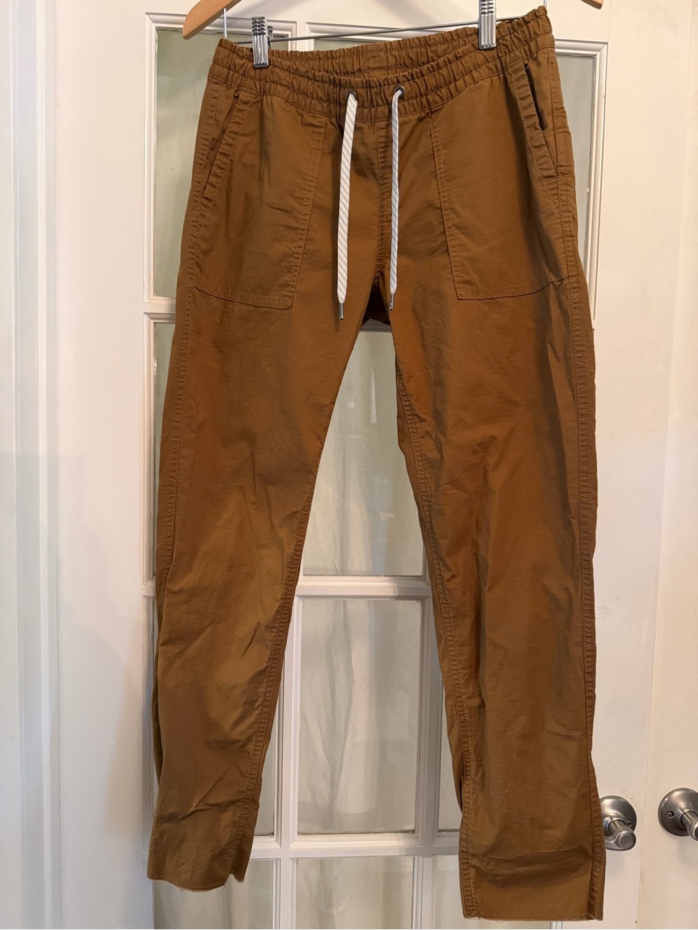 Vuori Ripstop Pant Tobacco Brown Organic Cotton Stretch Joggers VW450 Womens XS
